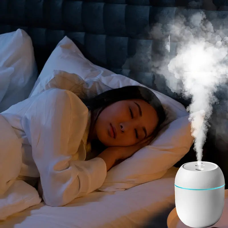 2-in-1 Mini Portable Air Humidifier & Aroma Diffuser | Warm LED Light & Auto Shut-Off