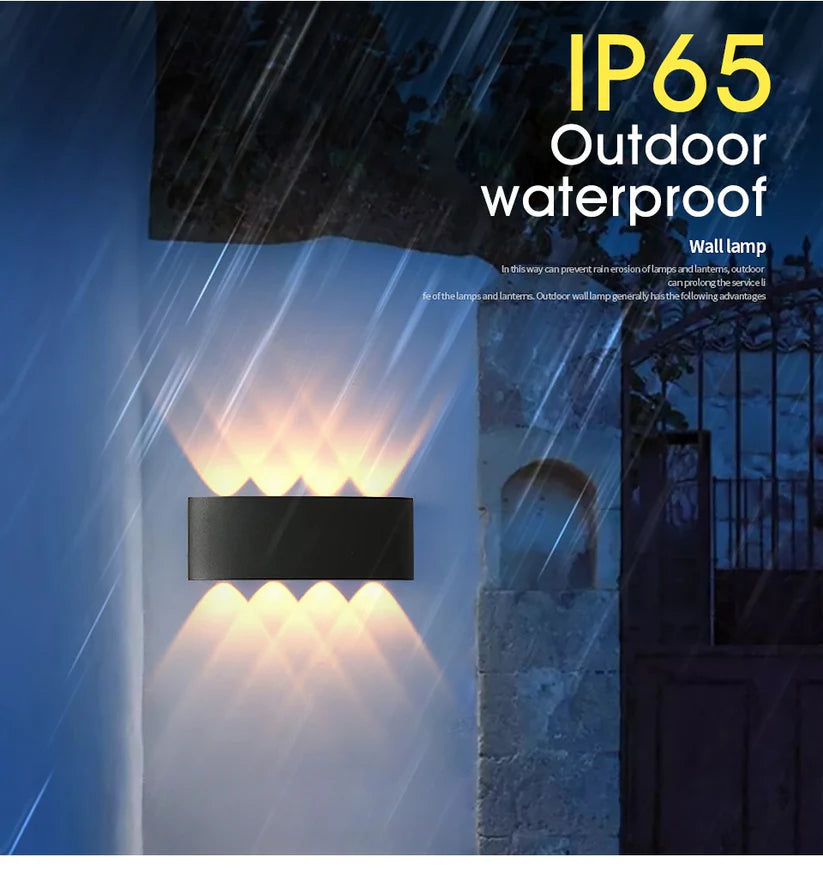 Waterproof Up Down LED Wall Light (Black Aluminum Body)