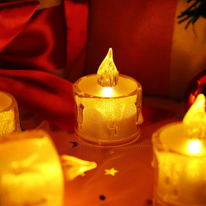 Flickering LED Flameless Tea Light Candle with Realistic Wax Drip (1 Pc) | Ambient Battery Light