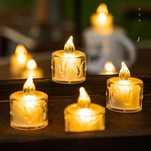Flickering LED Flameless Tea Light Candle with Realistic Wax Drip (1 Pc) | Ambient Battery Light