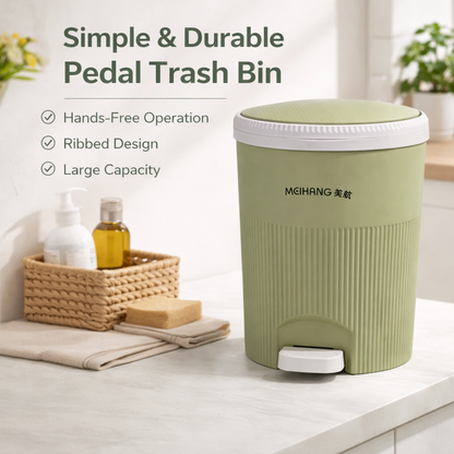 Royal Round Pedal Dustbin with Lid – Hands-Free Trash Can for Kitchen, Bathroom & Office