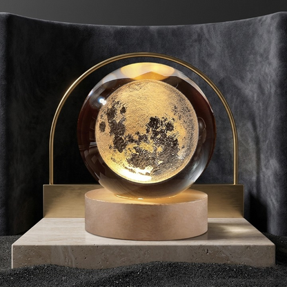 3D Moon Crystal Ball LED Night Light – Aesthetic Room Decor & Gift