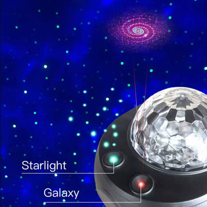 Galaxy Star Projector Night Light with Bluetooth Music Speaker & Remote Control | USB LED Nebula Lamp