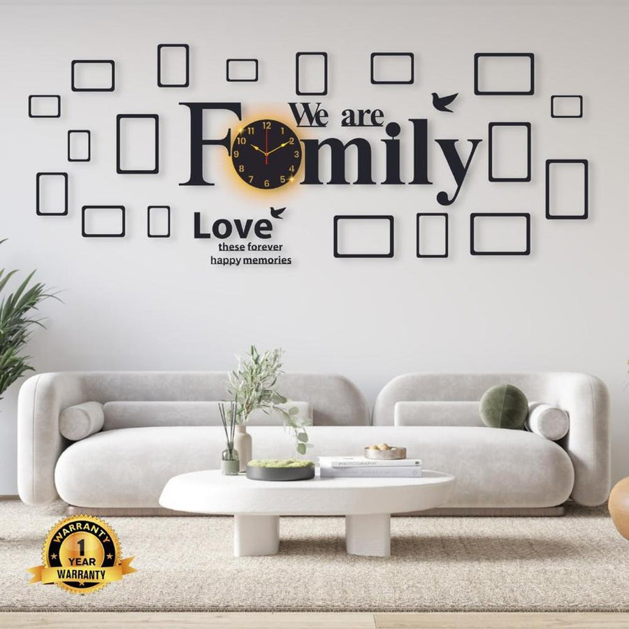 Modern Wall Clock Black Backlight 50x30"