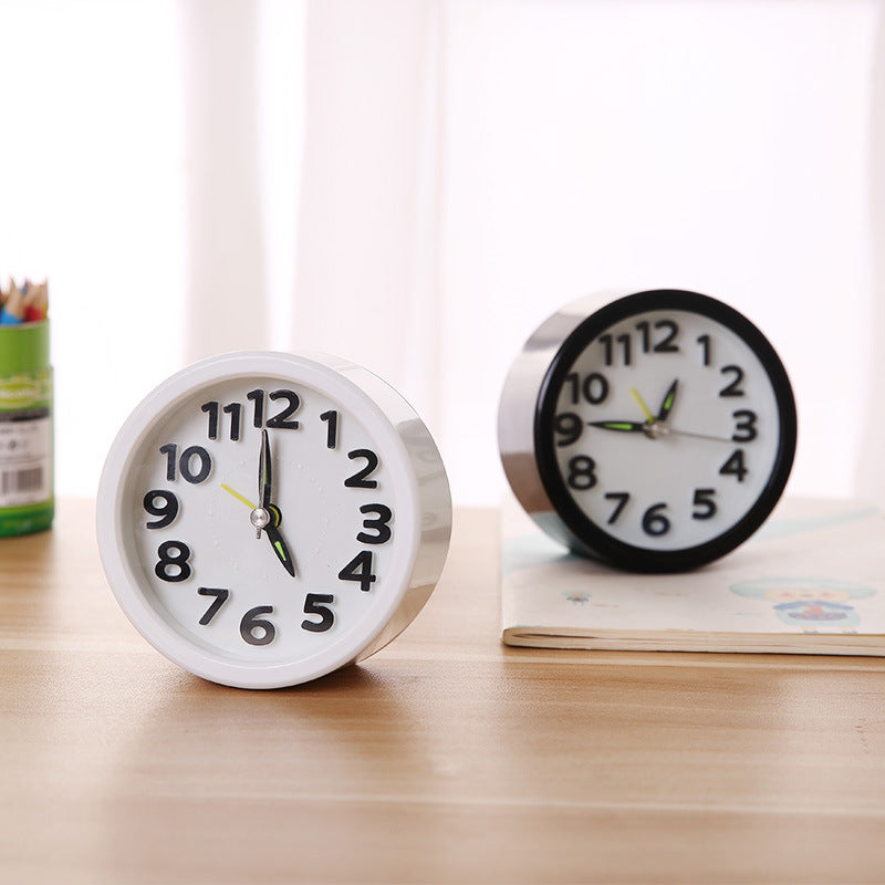 Small Round Alarm Clock White Stylish Home Decor