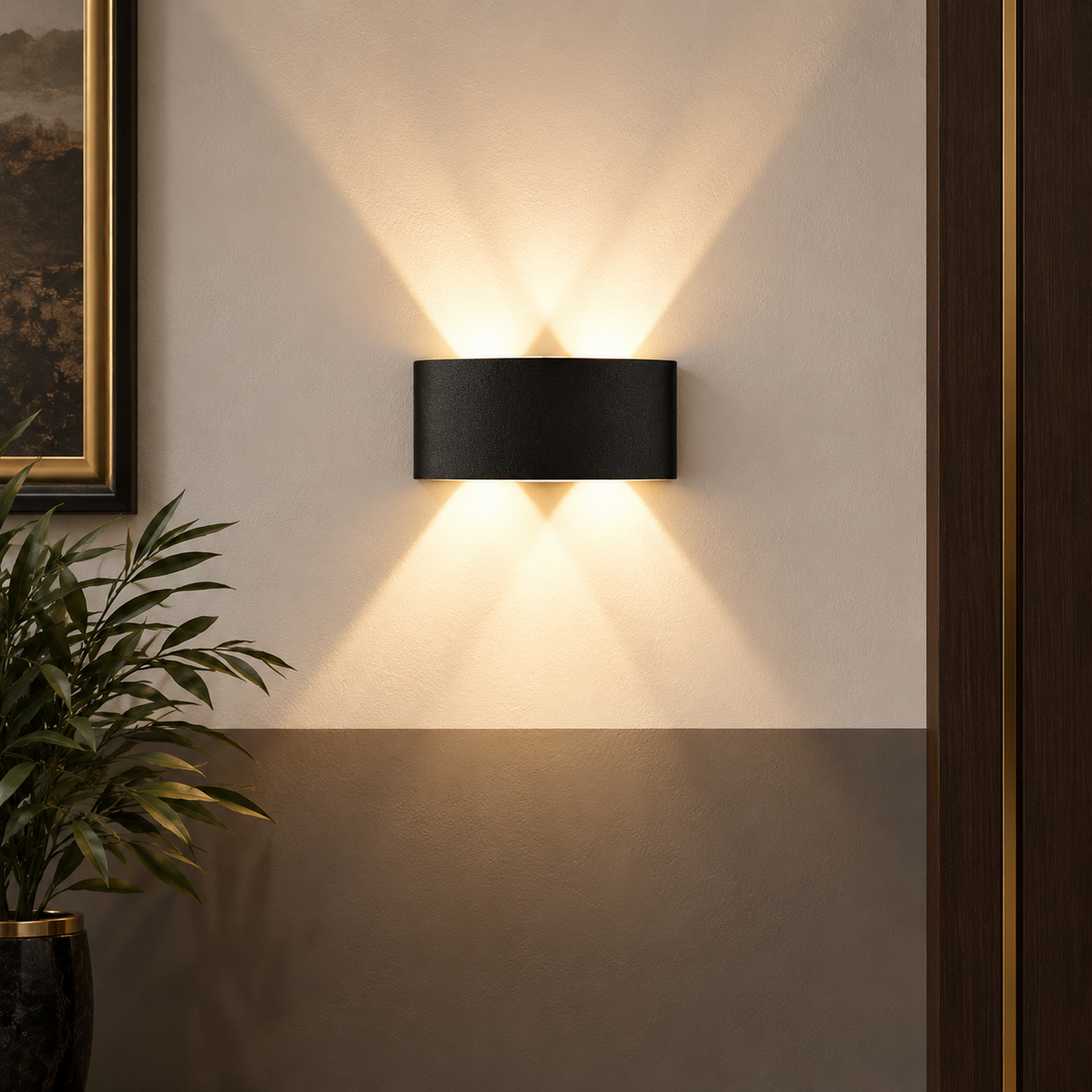 Waterproof Up Down LED Wall Light (Black Aluminum Body)