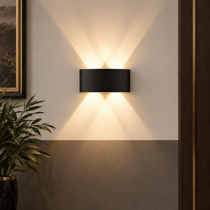 Waterproof Up Down LED Wall Light (Black Aluminum Body)