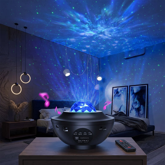 Galaxy Star Projector Night Light with Bluetooth Music Speaker & Remote Control | USB LED Nebula Lamp