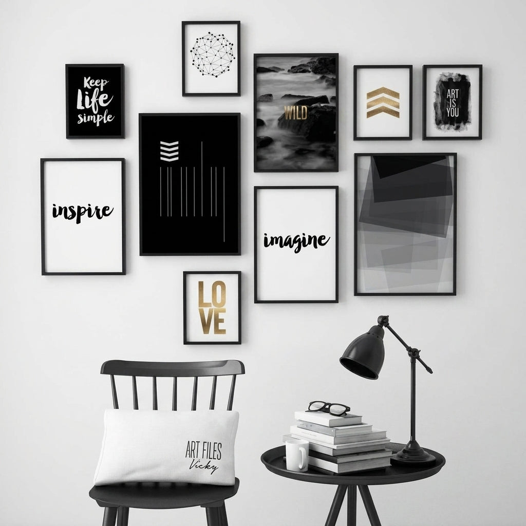 10-Piece Motivational Wooden Wall Art Set – Inspirational Quote Frames for Home & Study Orinnx Store