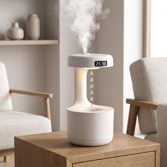 Smooth Sailing Antigravity Humidifier With Ultra-Quiet Performance, Water Drop Light Effects (Random Color)
